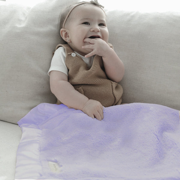 Personalized Baby Blanket Lavender Lush with Satin Border Baby Blankets OOS Saranoni