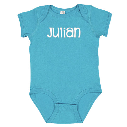 Personalized Onesie Aqua Short Sleeve Personalized Printed Tees Kristi
