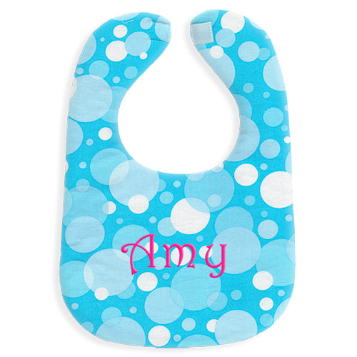 Personalized Bib Blue Bubbles Bibs Moonbeam Baby