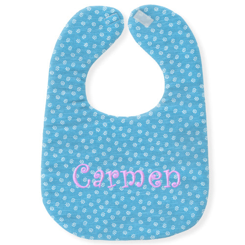 Personalized Bib Blue Rosies Discontinued Moonbeam Baby
