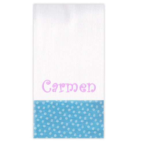 Personalized Burp Cloth Blue Rosies Burp Cloths Moonbeam Baby