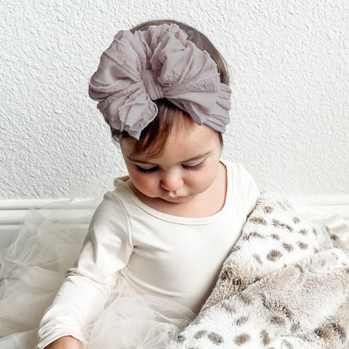 Ruffled Headband Bow by Rockin Royalty Sterling Accessories Rockin Royalty