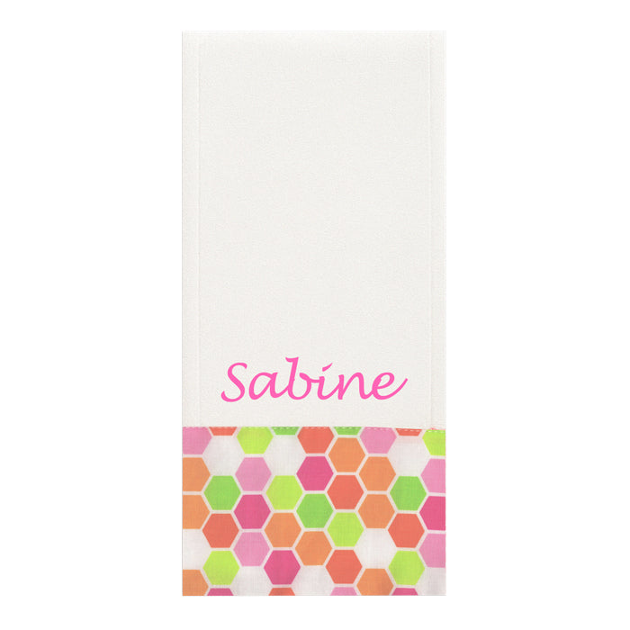 Personalized Burp Cloth Brighten Up Pink/Orange Burp Cloths Moonbeam Baby