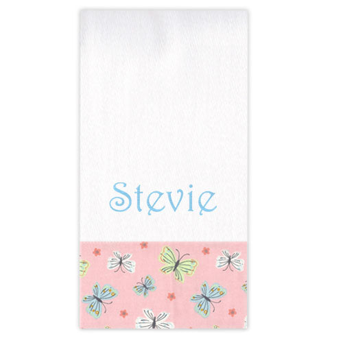 Personalized Burp Cloth  Butterfly Blossom Burp Cloths Moonbeam Baby   