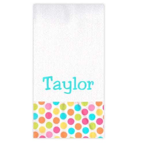 Personalized Burp Cloth   Bright Circles Burp Cloths Moonbeam Baby