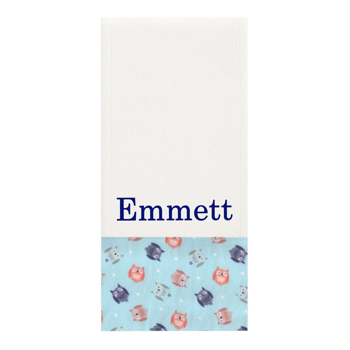 Personalized Burp Cloth Cozy Owls Flannel Burp Cloths Moonbeam Baby