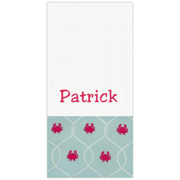 Personalized Burp Cloth Red Crabs Burp Cloths Moonbeam Baby