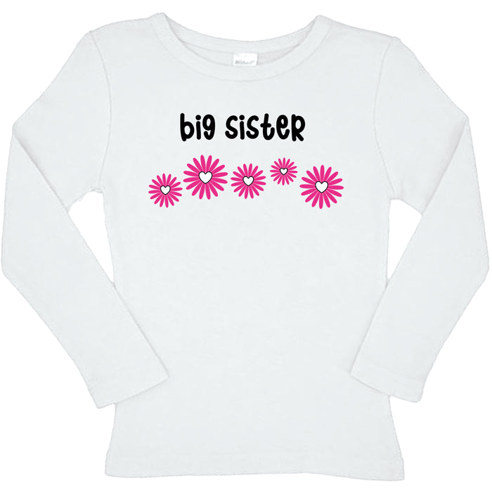 Daisies Big Sister White Long Sleeve Tee Big Sister & Little Sister Shirts Kristi