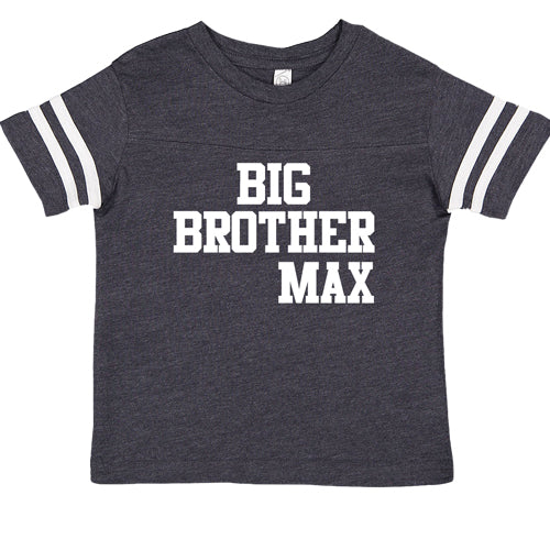 Big Brother Football Style Short Sleeve Tee in Vintage Navy Big Brother & Little Brother Shirts Kristi