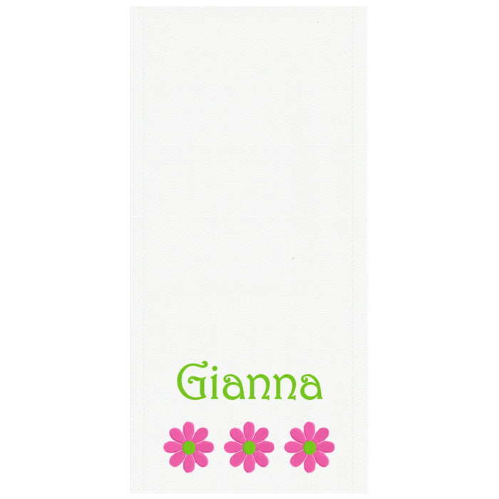 Embroidered Burp Cloth Pink Flowers Burp Cloths Moonbeam Baby