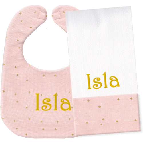Personalized Bib/Burp Set Sparkler Ballerina Bib & Burp Sets Moonbeam Baby