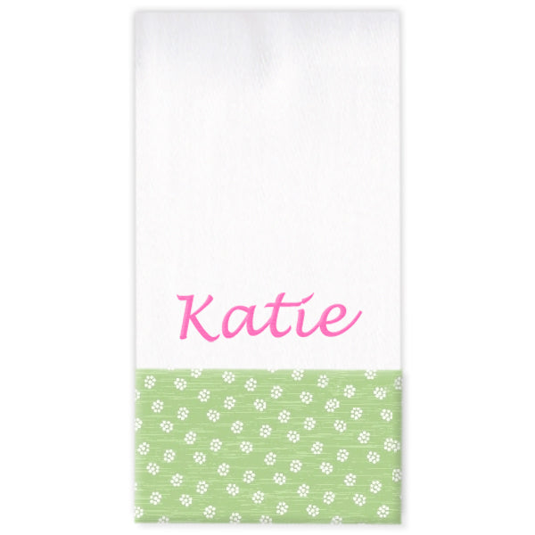 Personalized Burp Cloth Green Rosies Discontinued Discontinued