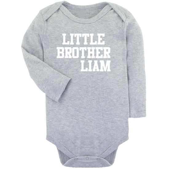 Little Brother Athletic  Grey Long Sleeve Onesie Big Brother & Little Brother Shirts Kristi
