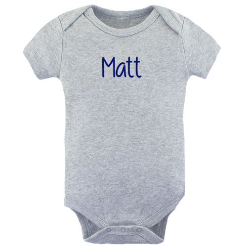 Personalized Onesie Grey Short Sleeve Personalized Printed Tees Kristi