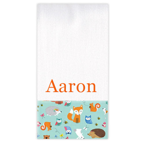 Personalized Burp Cloth  Forest Friends Burp Cloths Moonbeam Baby