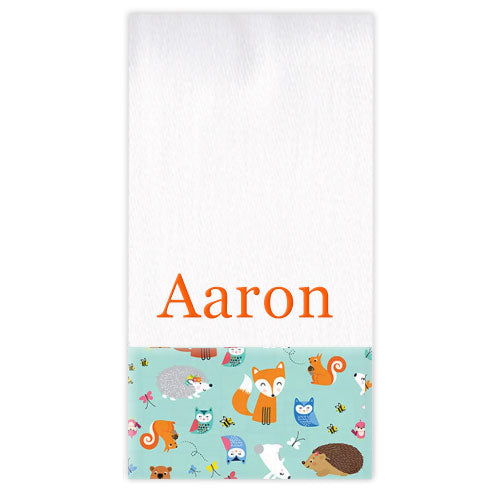 Personalized Burp Cloth  Forest Friends Burp Cloths Moonbeam Baby   