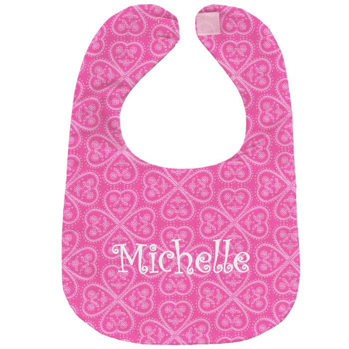 Personalized Bib Lacey Hearts Bibs Moonbeam Baby