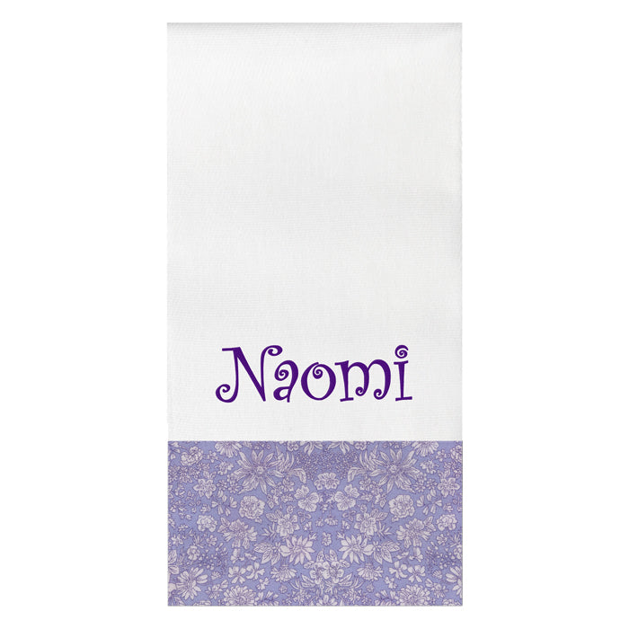 Personalized Burp Cloth Lavender Floral Toile Burp Cloths Moonbeam Baby