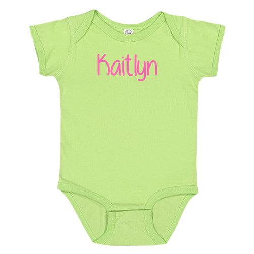 Personalized Onesie  Lime Short Sleeve Personalized Printed Tees Kristi