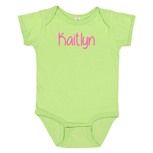 Personalized Onesie  Lime Short Sleeve Personalized Printed Tees Kristi   