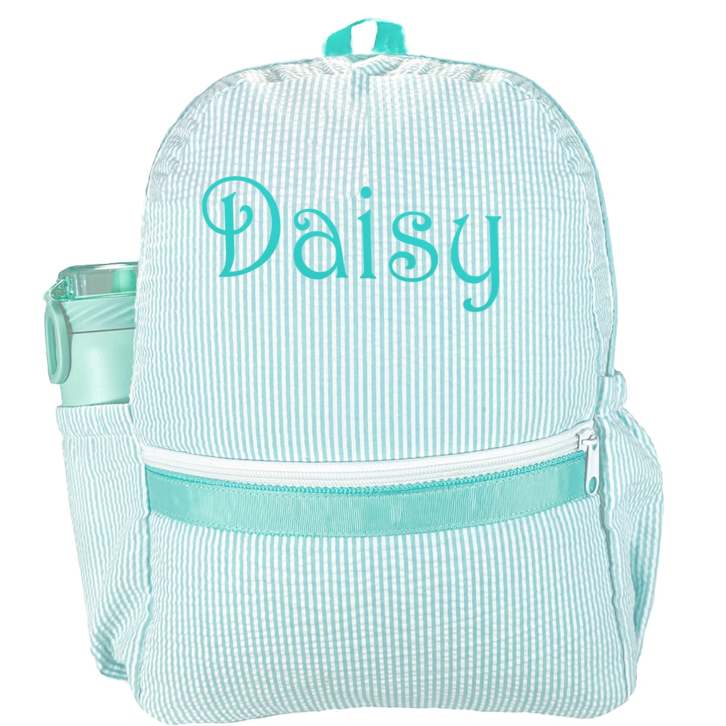 Personalized Backpack by Mint Medium Mint Seersucker Backpacks and Lunch Boxes Mint