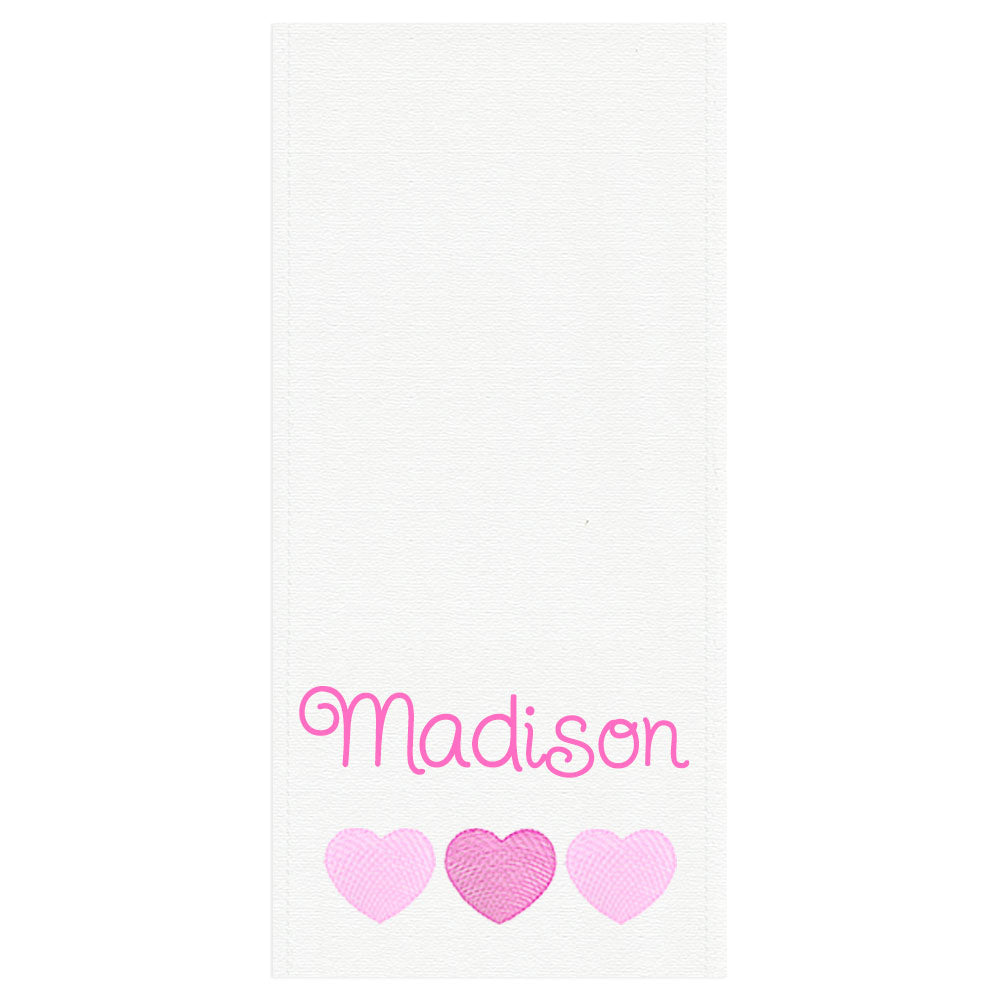 Personalized Burp Cloth Much Love Pink Burp Cloths Moonbeam Baby