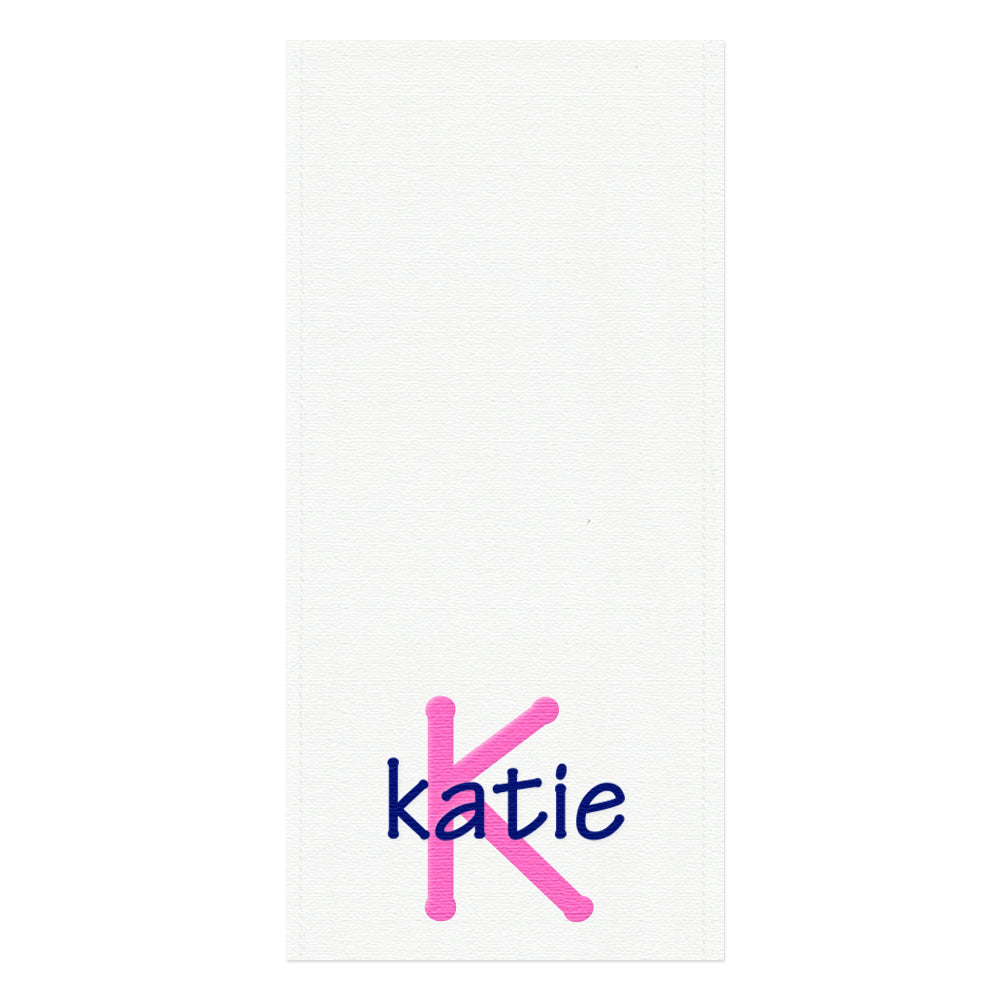 Embroidered Burp Cloth Name & Initial Hot Pink & Navy Burp Cloths Moonbeam Baby