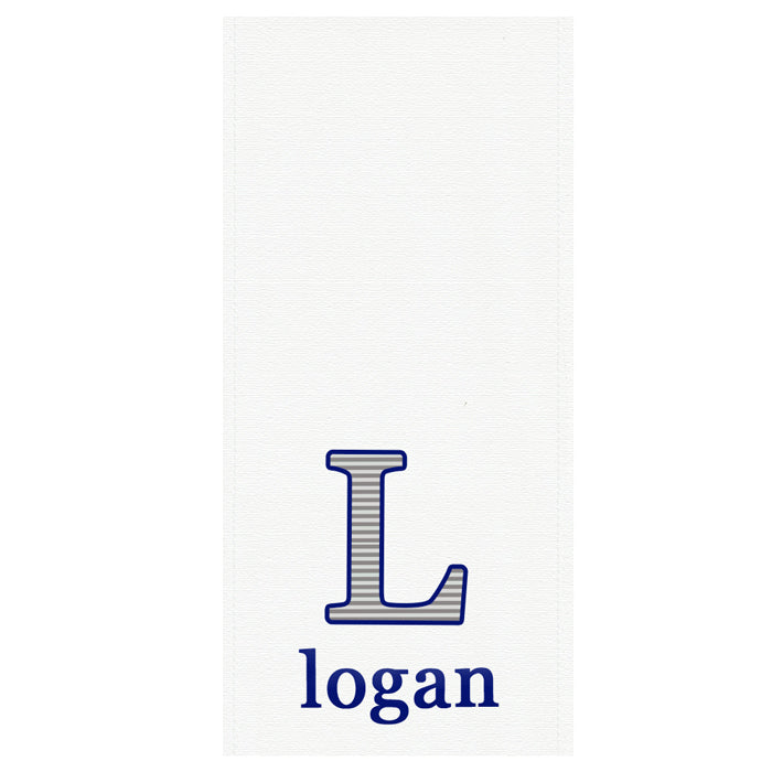 Applique Burp Cloth Navy Outline & Grey Stripe Burp Cloths Moonbeam Baby