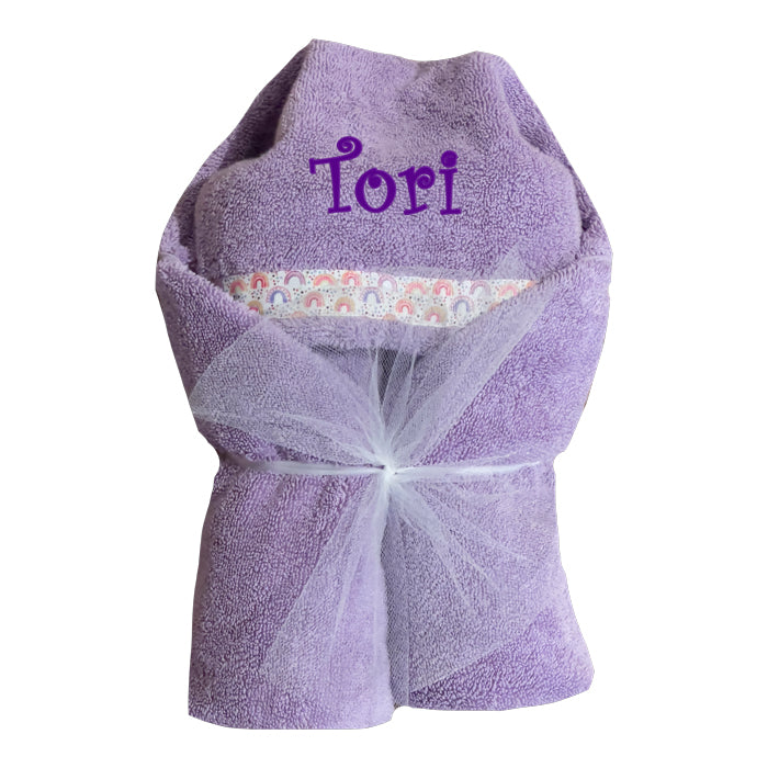 Hooded Towel Lavender Petite Collection Hooded Towels Moonbeam Baby