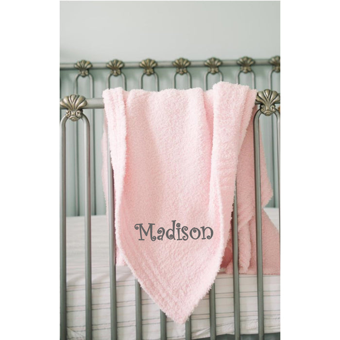Personalized Baby Blanket Light Pink Bamboni Baby Blankets OOS Saranoni