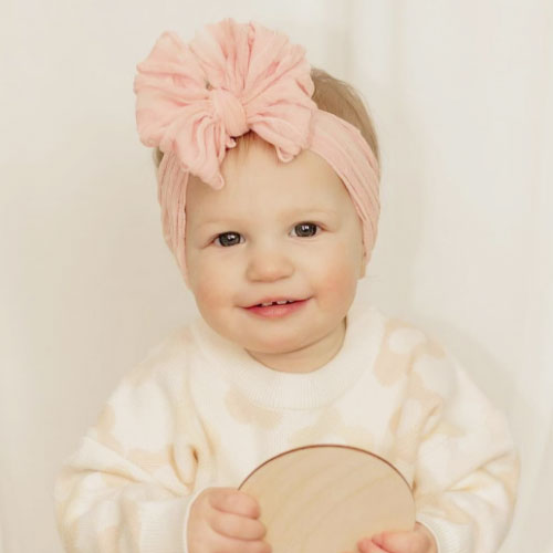 Ruffled Headband Bow by Rockin Royalty Sweet Pink Accessories Rockin Royalty