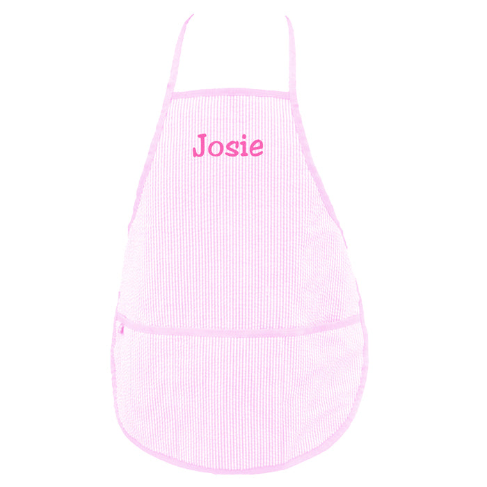 Personalized Smock   Pink Seersucker Accessories Mint