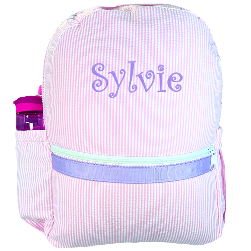 Personalized Backpack by Mint Medium Princess Seersucker Backpacks and Lunch Boxes Mint