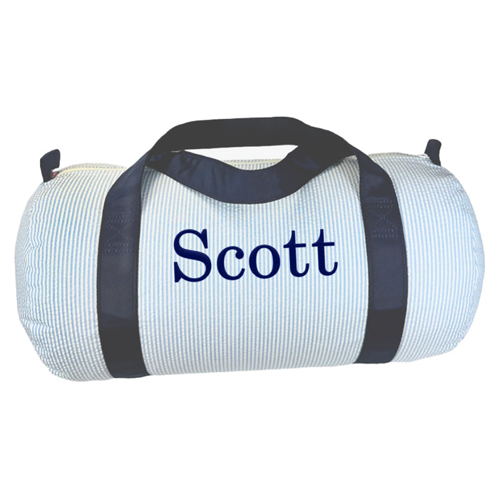 Personalized Duffel Bag by Mint Skipper Seersucker Bags & Totes Mint