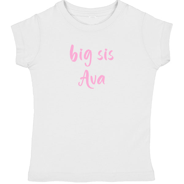 Big Sis White Short Sleeve Tee Click for Options Big Sister & Little Sister Shirts Kristi