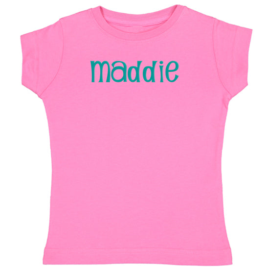 Personalized Girl's Name Tee Raspberry Click for Options Personalized Printed Tees Kristi