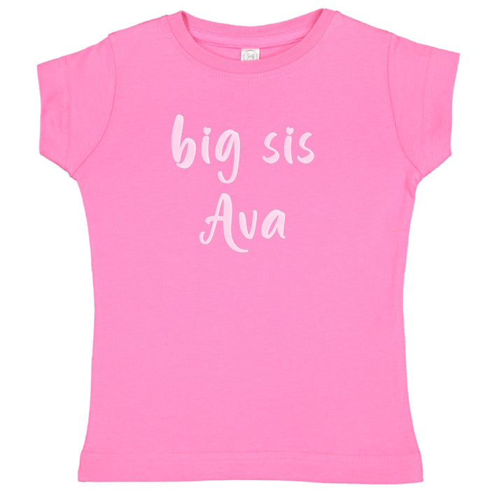 Big Sis Raspberry Short Sleeve Tee Click for Options Big Sister & Little Sister Shirts Kristi