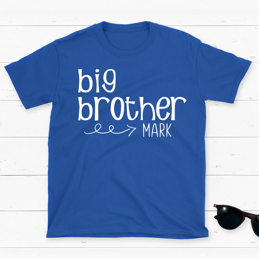Big Brother Swirly Arrow  Royal Short Sleeve Tee Big Brother & Little Brother Shirts Kristi 2T