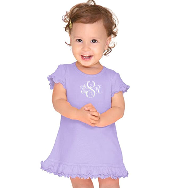 Monogrammed A-Line Dress Lavender Discontinued Kavio