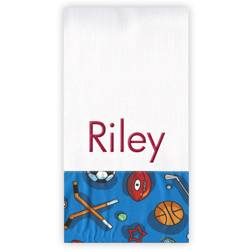 Personalized Burp Cloth   All Sports Discontinued Moonbeam Baby