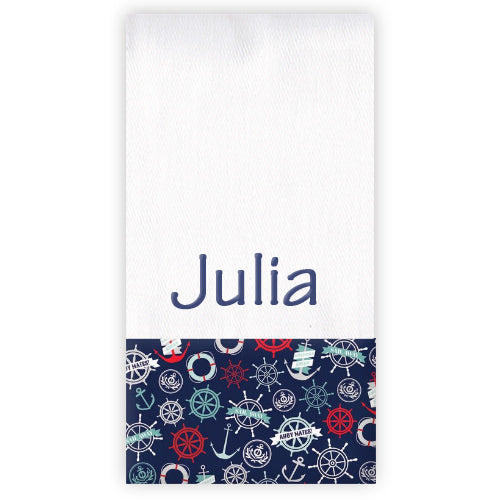 Personalized Burp Cloth Anchors Away Discontinued Discontinued