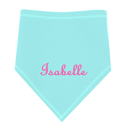 Personalized Bandana Bib - Light Aqua Discontinued Moonbeam Baby