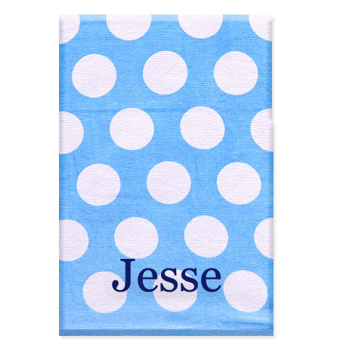 Personalized Beach Towel - Light Blue Polka Dot Discontinued Discontinued