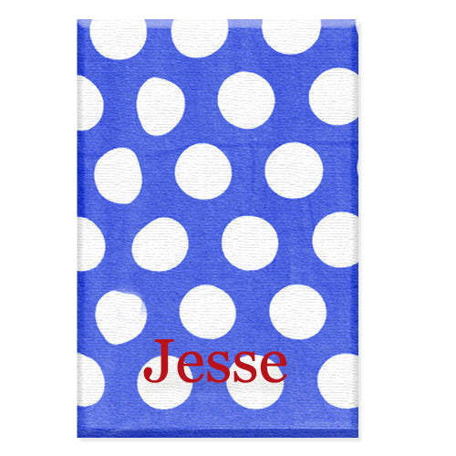Personalized Beach Towels - Royal Polka Dot Beach Towels SS Active