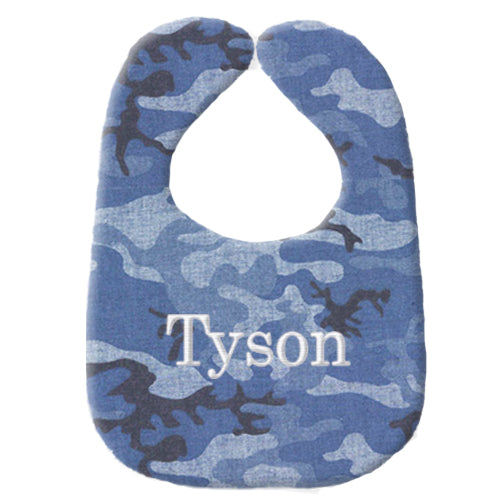 Personalized Bib Blue Camo Discontinued Discontinued