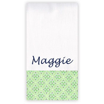 Personalized Burp Cloth   Clover Flowers Discontinued Moonbeam Baby