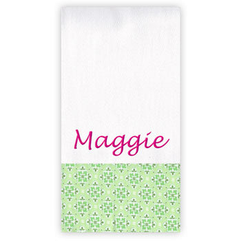 Personalized Burp Cloth   Clover Flowers Discontinued Moonbeam Baby