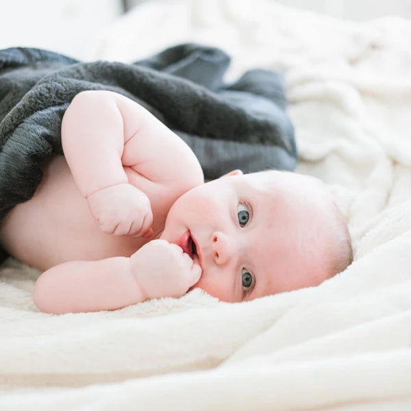 Personalized Baby Blanket (Mini 15x20) Charcoal Lush Baby Blankets Saranoni