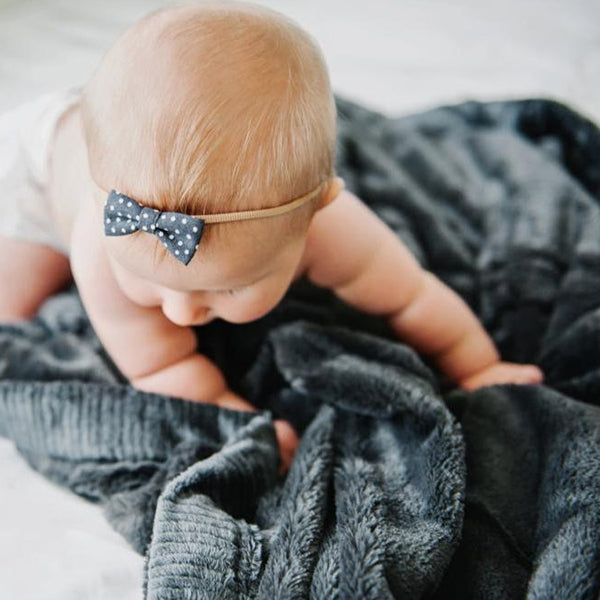 Personalized Baby Blanket Charcoal Lush Baby Blankets OOS Saranoni