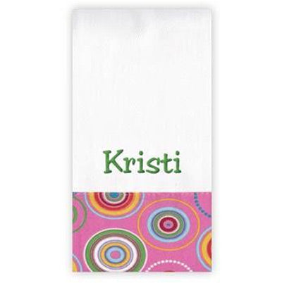 Personalized Burp Cloth   Color Wheel Pink Discontinued Moonbeam Baby